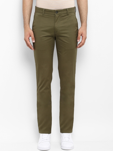

Raymond Men Olive Green Slim Fit Solid Chinos