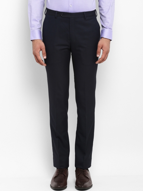 

Raymond Men Navy Blue Slim Fit Solid Formal Trousers