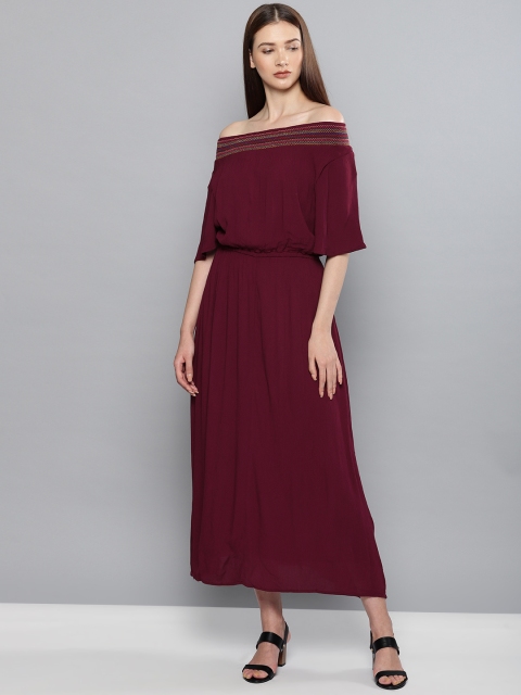 

Chemistry Women Burgundy Solid Maxi Dress