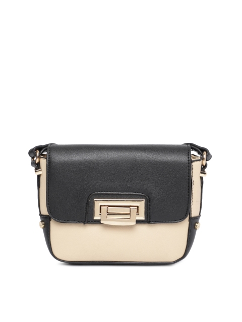 

Addons Black & Cream-Coloured Colourblocked Sling Bag