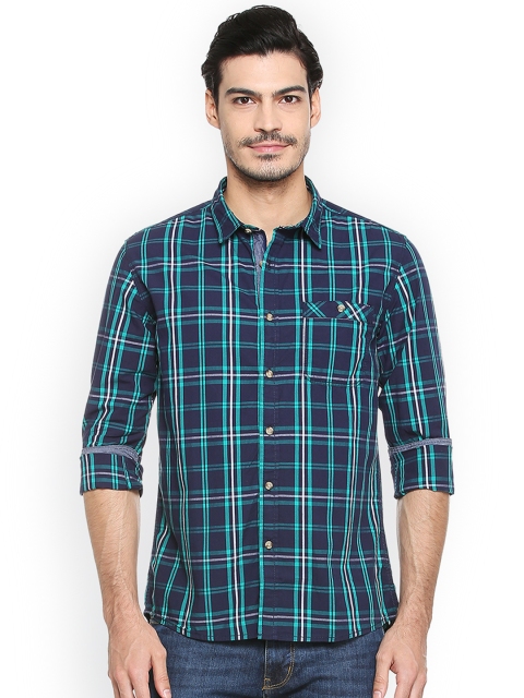

People Men Multicoloured Slim Fit Checked Casual Shirt, Multi