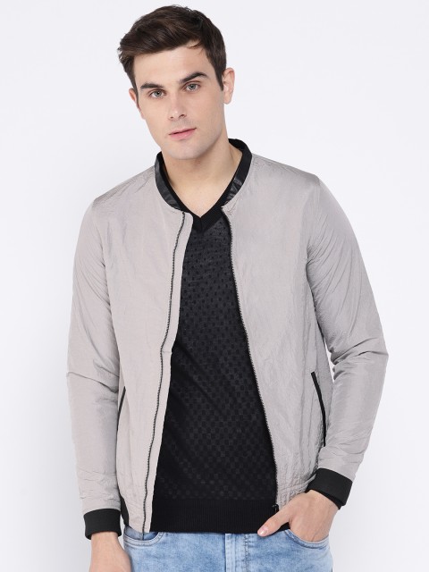 

V Dot Men Grey Solid Tailored Jacket