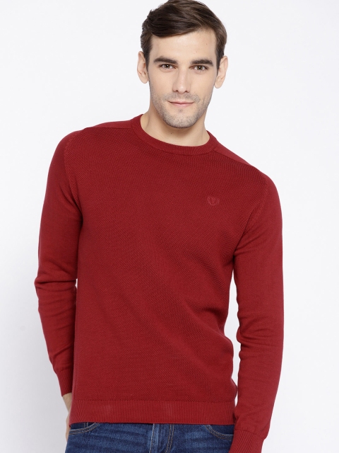 

Van Heusen Sport Men Maroon Solid Pullover