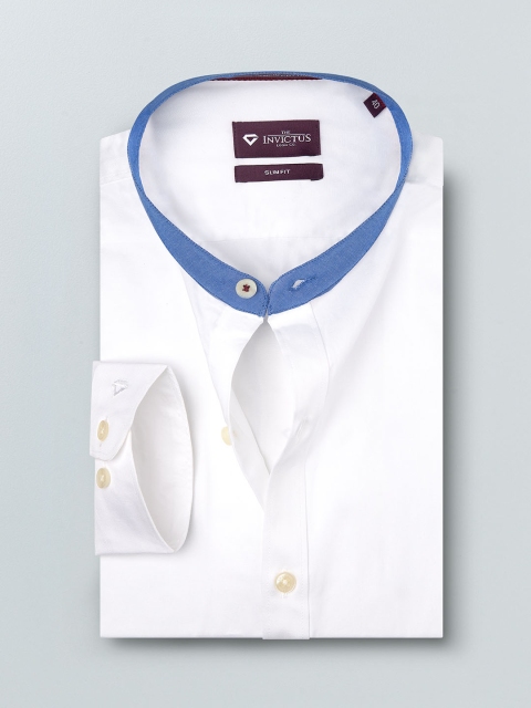 

INVICTUS Men White Slim Fit Solid Formal Shirt