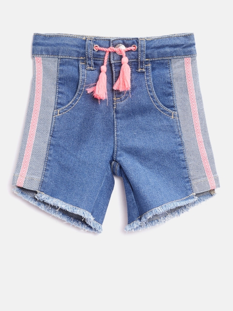 

United Colors of Benetton Girls Blue Solid Regular Fit Denim Shorts
