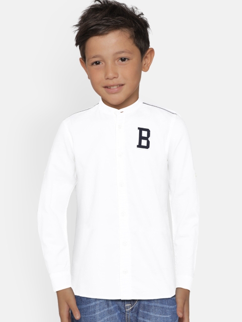 

United Colors of Benetton Boys White Regular Fit Solid Casual Shirt