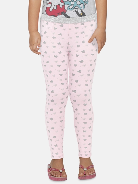 

United Colors of Benetton Girls Pink Printed Leggings with Shimmer Detail