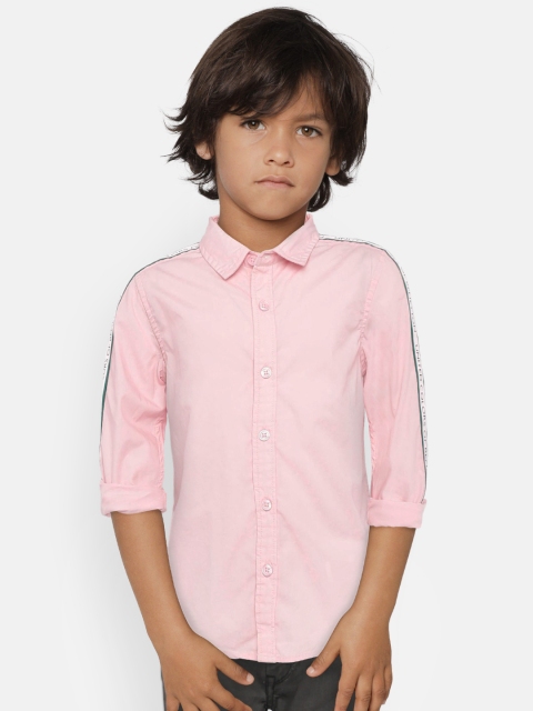 

United Colors of Benetton Boys Pink Regular Fit Solid Casual Shirt
