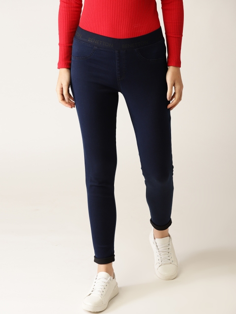 

United Colors of Benetton Navy Blue Solid Jeggings