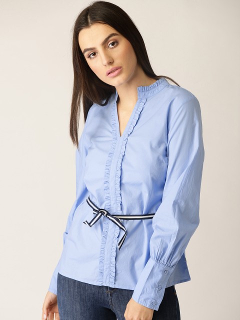 

United Colors of Benetton Women Blue Solid Top