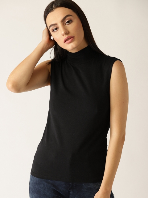 

United Colors of Benetton Women Black Solid Top