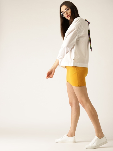 

United Colors of Benetton Women White Solid Pure Cotton Top