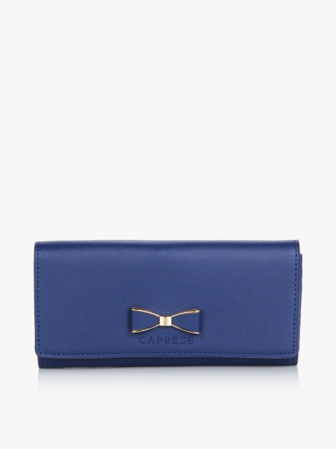 

Caprese Women Blue Solid Three Fold Wallet