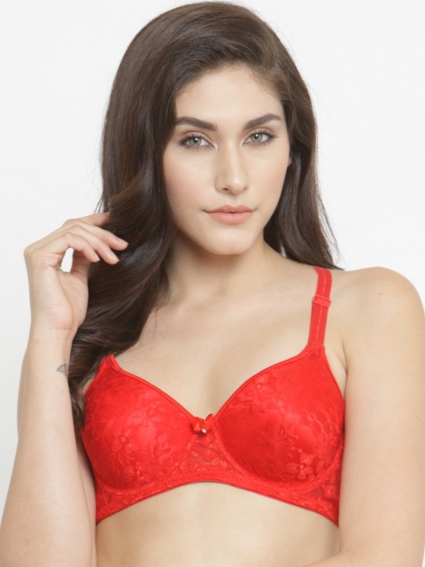 

PrettyCat Red Solid Underwired Non Padded Everyday Bra PC-BR-5118-RED-32C