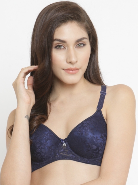 

PrettyCat Navy Blue Solid Underwired Non Padded Everyday Bra PC-BR-5118-D-BLU-32C