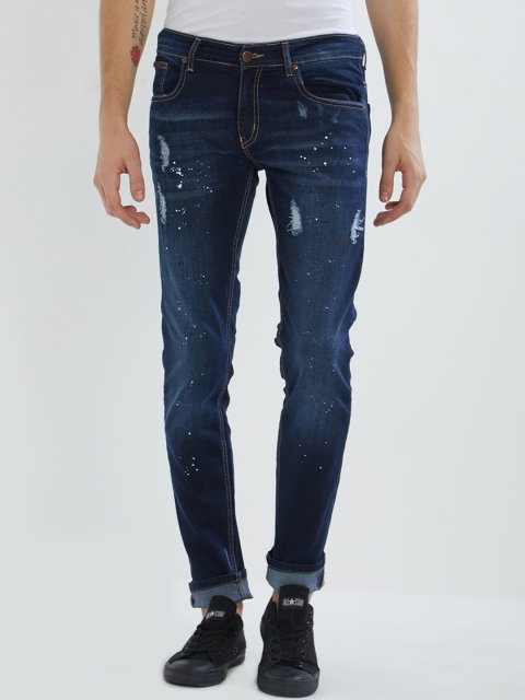 

BOLTS and BARRELS Men Blue Slim Fit Low-Rise Mildly Distressed Jeans