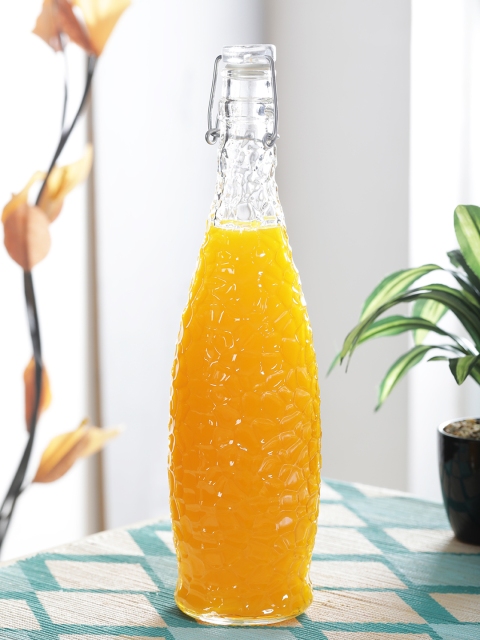 

Borgonovo Transparent Textured Glass Bottle, 1 L