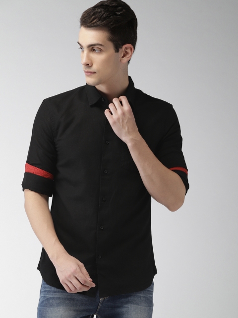 

Celio Men Black Slim Fit Solid Casual Shirt