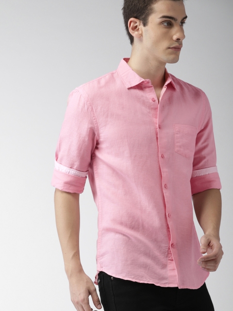 

Celio Men Pink Slim Fit Solid Casual Shirt