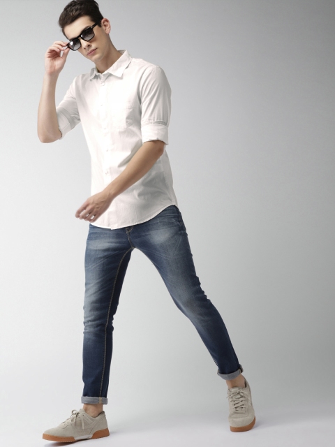 

Celio Men White Slim Fit Solid Casual Shirt