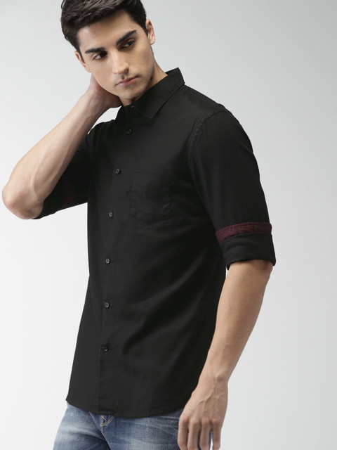 

Celio Men Black Slim Fit Solid Casual Shirt