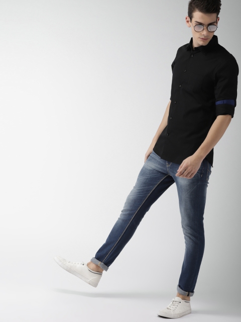 

Celio Men Black Slim Fit Solid Casual Shirt