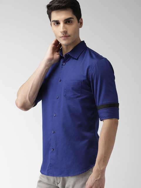 

Celio Men Blue Slim Fit Solid Casual Shirt
