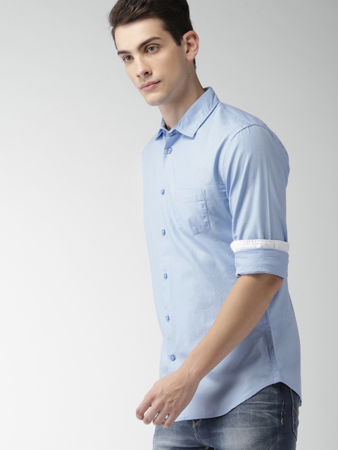 

Celio Men Blue Slim Fit Solid Casual Shirt