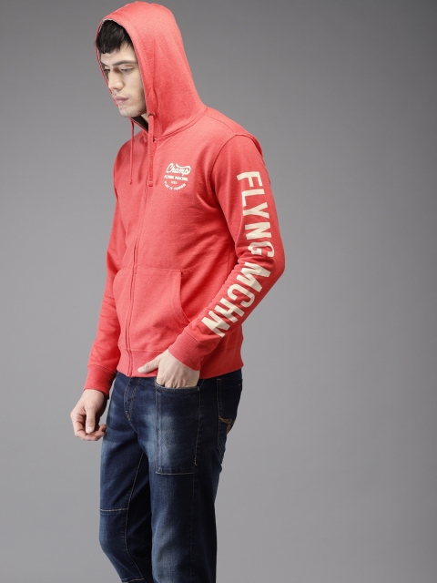 

Flying Machine Men Red Printed Sweatshirt