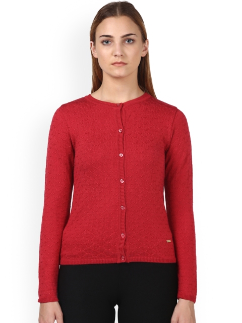 

Park Avenue Woman Red Self Design Cardigan