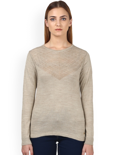 

Park Avenue Woman Beige Self Design Pullover