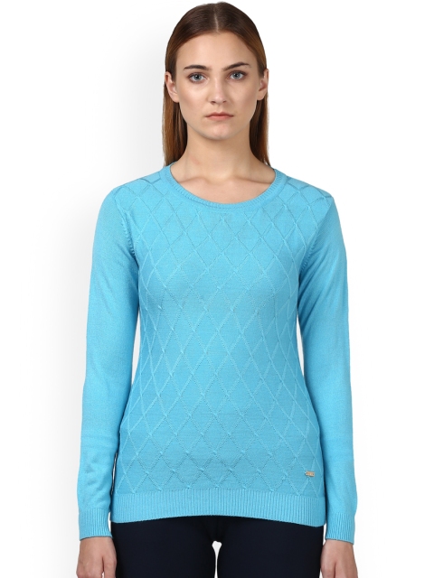 

Park Avenue Woman Blue Self Design Pullover