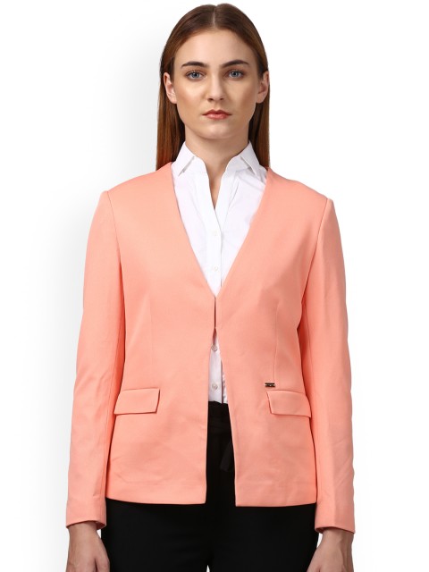 

Park Avenue Woman Peach-Coloured Solid Tailored Jacket