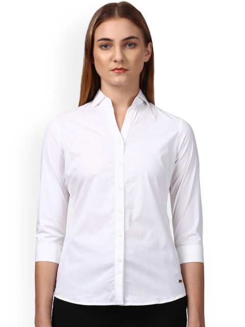 

Park Avenue Woman White Regular Fit Solid Formal Shirt