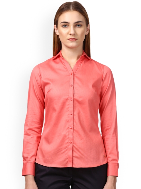 

Park Avenue Woman Coral Regular Fit Solid Formal Shirt