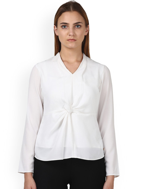 

Park Avenue Woman White Solid A-Line Top
