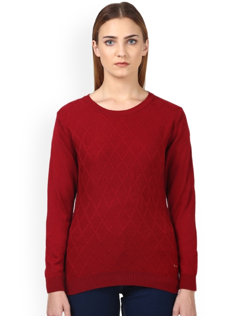 

Park Avenue Woman Maroon Self Design Pullover