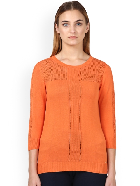 

Park Avenue Woman Orange Self Design Pullover