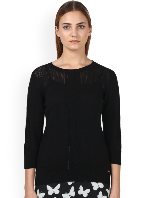 

Park Avenue Woman Women Black Self Design Pullover