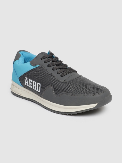 

Aeropostale Men Grey & Blue Colourblocked Wincent Sneakers