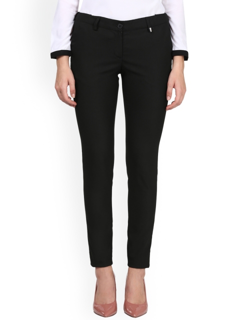 

Park Avenue Woman Black Regular Fit Solid Regular Trousers