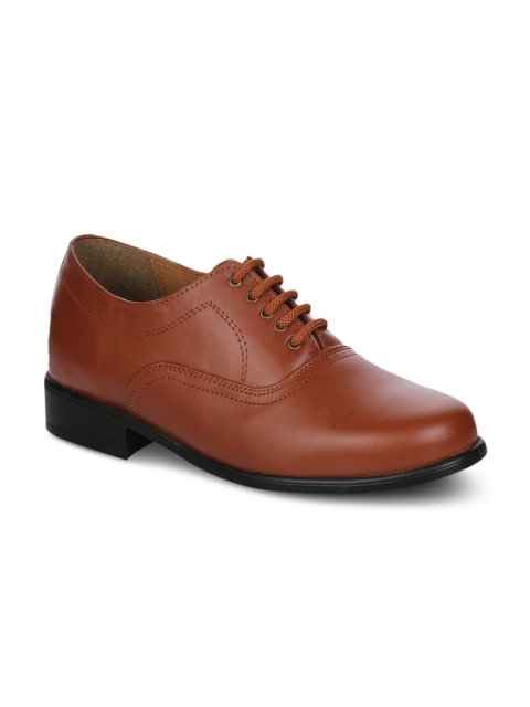 

Fortune Men Tan Brown Patent Leather Formal Shoes