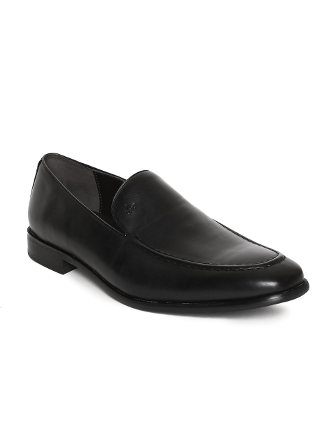 

Arrow Men Black Solid Leather Adam Formal Slip-Ons