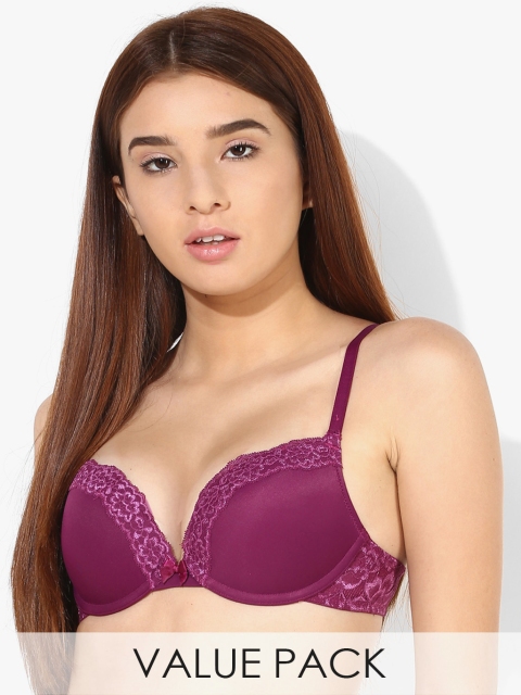 

Marks & Spencer Purple Solid Non-Wired Lightly Padded Everyday Bra