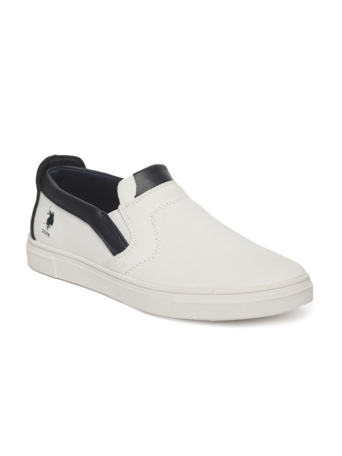 

U.S. Polo Assn. Men White Slip-On Sneakers