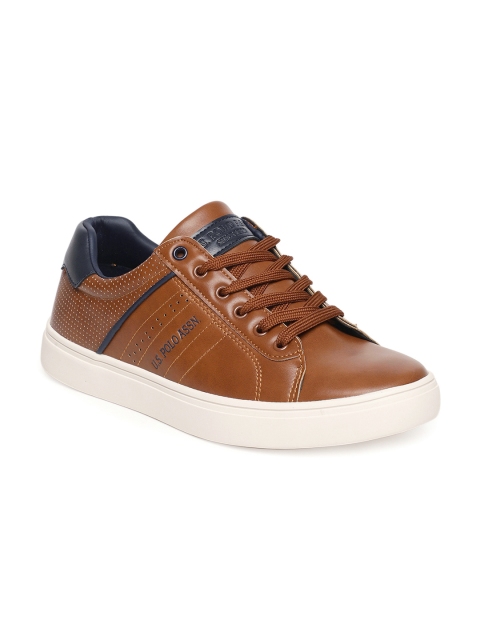 

U.S. Polo Assn. Men Tan Brown Ayden Leather Sneakers