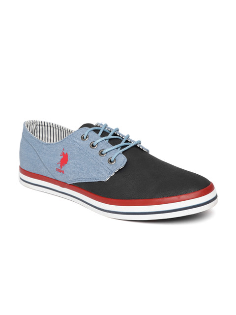 

U.S. Polo Assn. Men Blue & Navy Colourblocked Sneakers