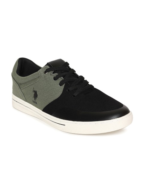 

U.S. Polo Assn. Men Olive Green & Black Sneakers