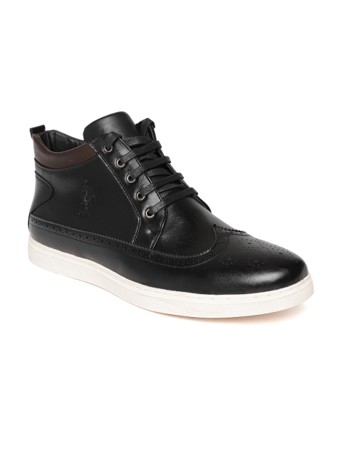 

U.S. Polo Assn. Men Black Solid Mid-Top Brogues