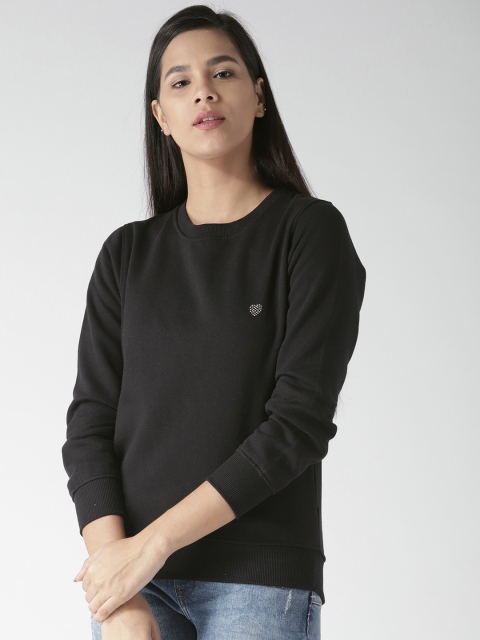 

Fort Collins Women Black Solid Sweatshirt